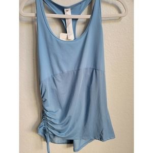 Fabletics blue racetrack rouched Tank Top NWT reg $39